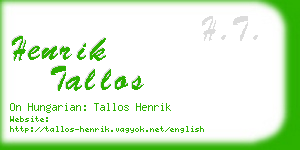 henrik tallos business card